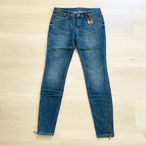 Michael Kors ankle zipped skinny jeans 0